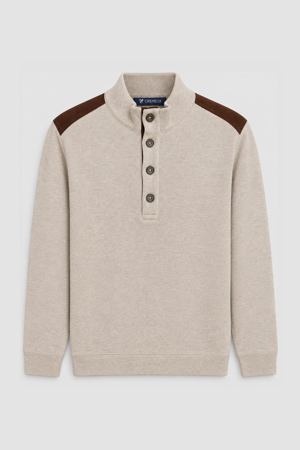 Men Branded Mockneck - L/Brown
