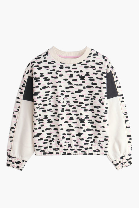 Girls Branded Graphic Sweatshirt - Off White