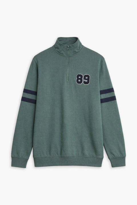 Men Branded Mock Neck - Green