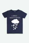 Girls Embellish Graphic T-Shirt - Navy Blue