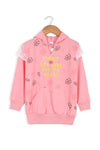 Girls Branded Terry Hoodie Sweatshirt 17355,6 - Pink