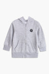 Boys Branded Zipper Hoodie - Grey