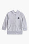 Boys Branded Zipper Hoodie - Grey