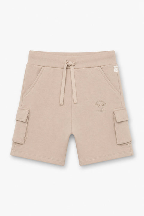 Boy Branded Cargo Short - beige