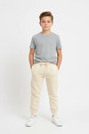 Boys Branded Fleece Trouser - Cream