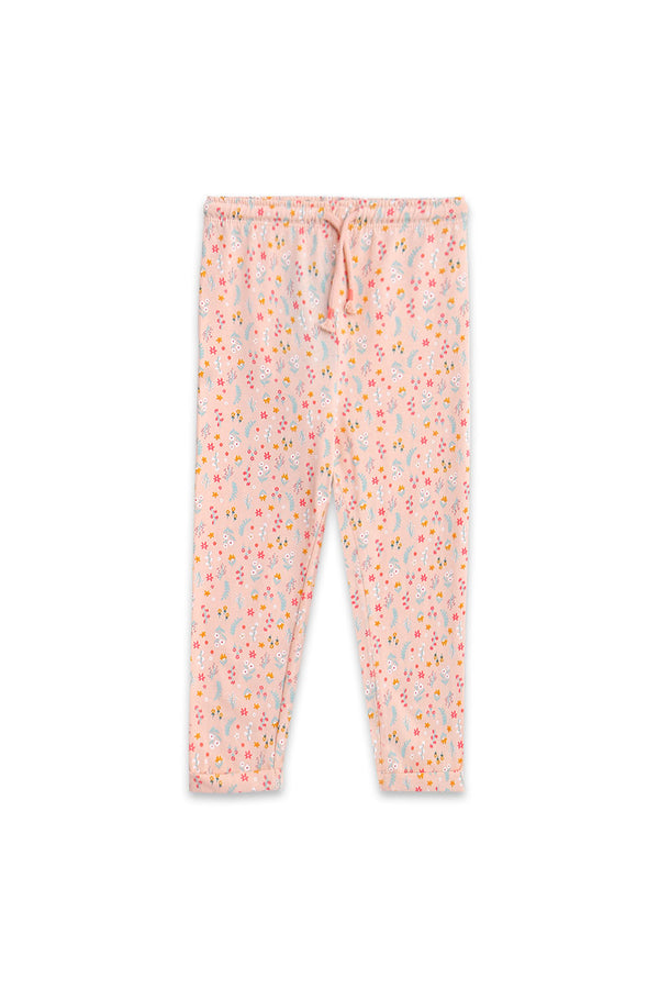 Girls Branded Graphic Pajama - Peach