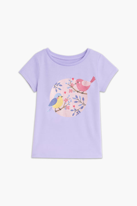 Girls Branded Graphic T-Shirt - Purple