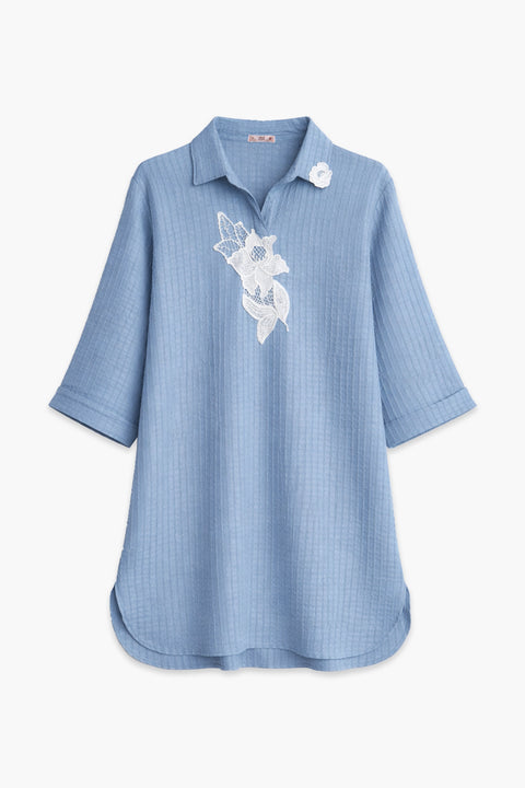 EMB CRINKLE SUIT