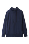 Men Branded Zipper Hoodie - Navy Blue