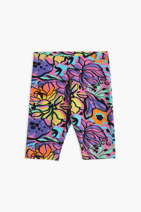 Girls Branded Printed Capri - Multi