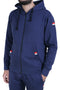 Men Branded Graphic Zipper Hoodie - Navy