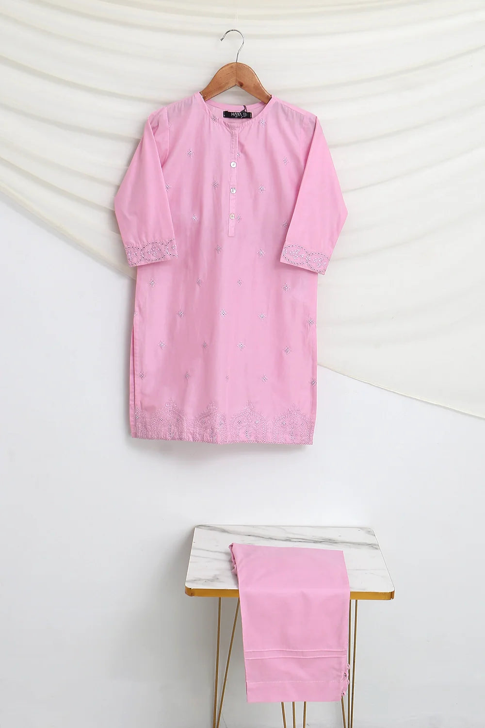 2 PIECE EMB LAWN SUIT