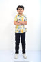 Boys Casual Printed Viscose Shirt - White