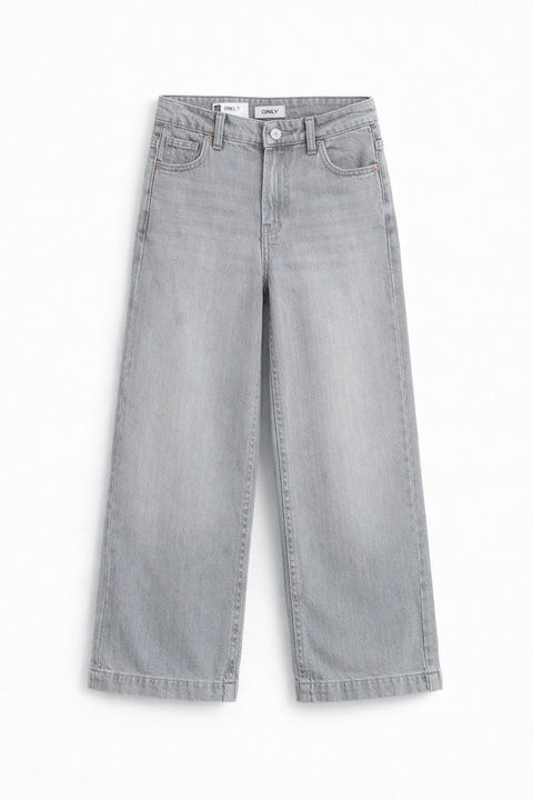 Girls Branded Denim pant - Grey