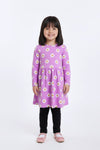 Girl Branded Graphic Frock - Purple
