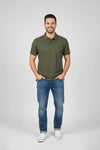 Men Pique Polo - Army Green