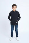 Boys Branded Pullover Hoodie - Navy