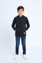 Boys Branded Pullover Hoodie - Navy