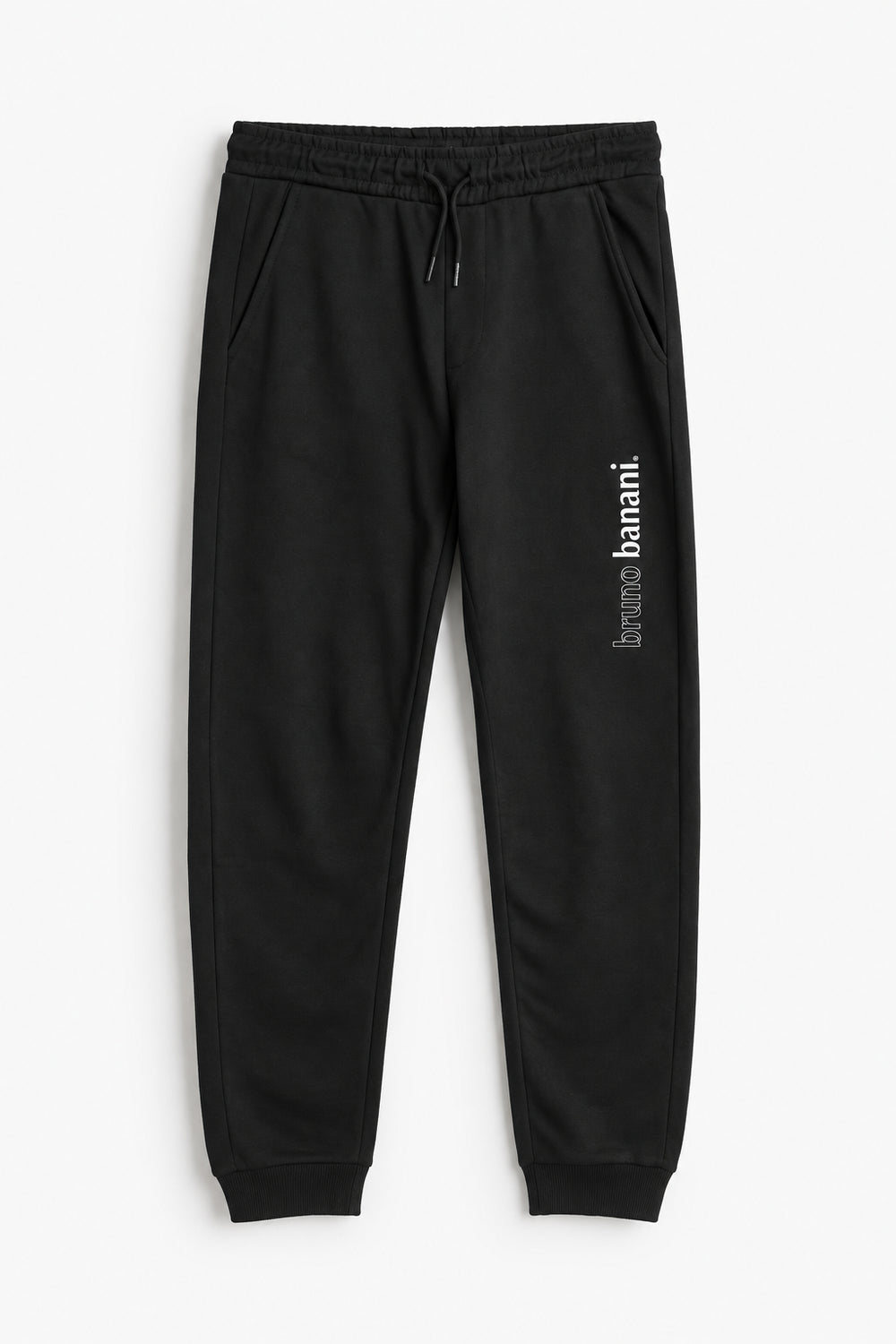Men Branded Fleece Trouser - Black