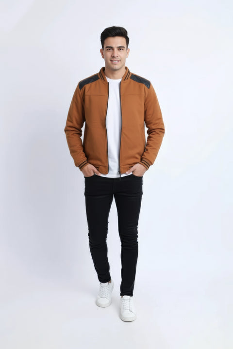 Men Exst Zipper Mockneck MZPPR12 - Brown