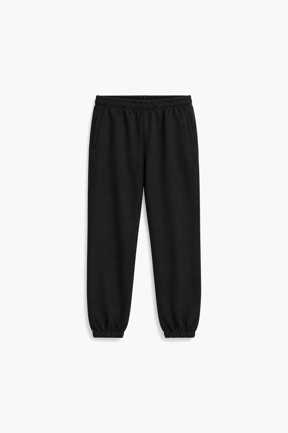 Men Branded Fleece Trouser - Black