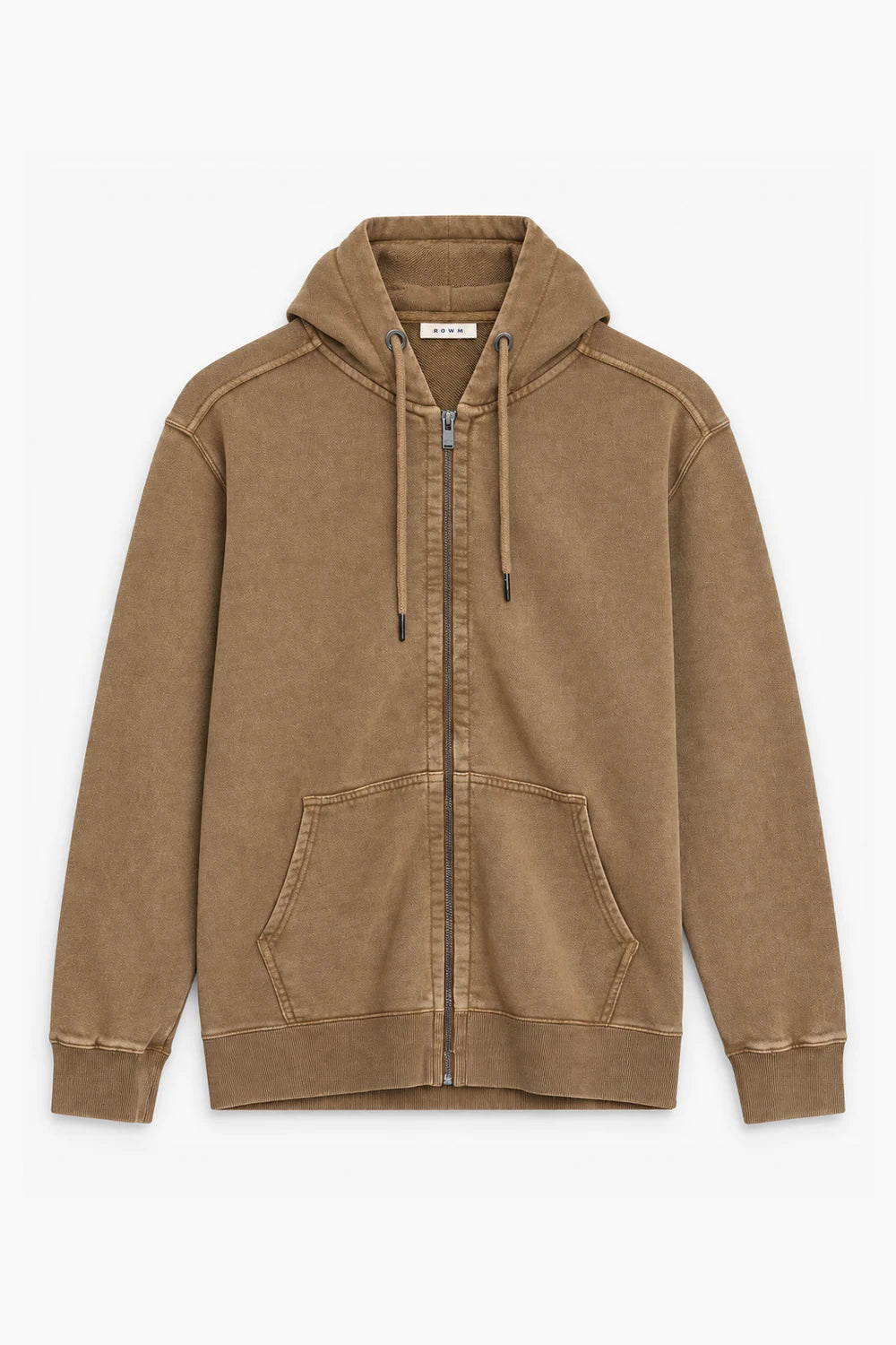 Men Branded Hoodie Zipper - Brown