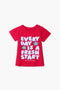 Girls Branded Graphic T-Shirt - Red