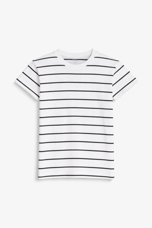 Boys Branded Stripes T-Shirt - White