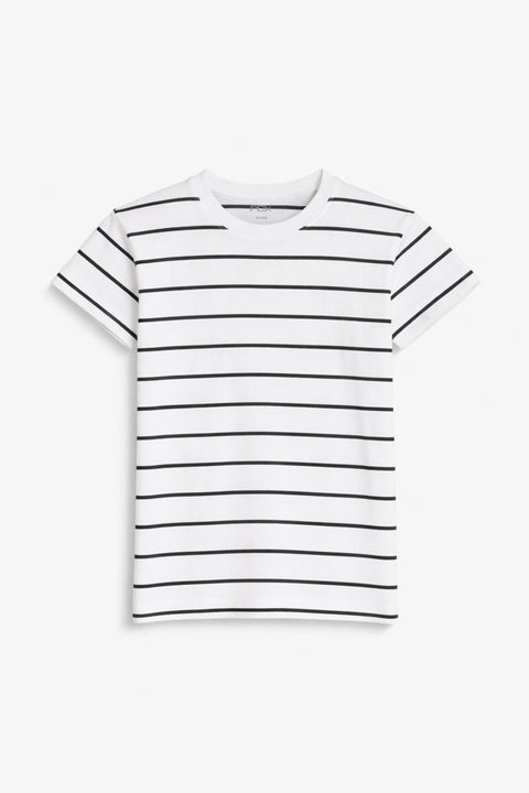 Boys Branded Stripes T-Shirt - White