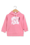 Girls Graphic Pullover Hoodie-3 - Pink