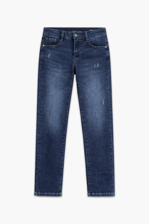 Boy Branded Straight fit Denim Pant - D/Blue