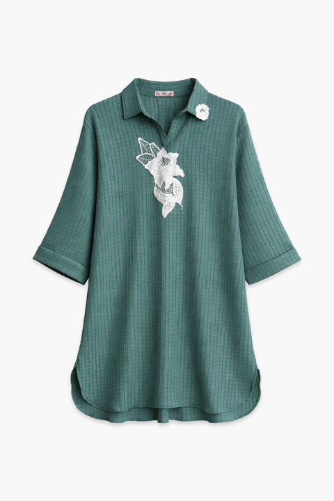 EMB CRINKLE SUIT