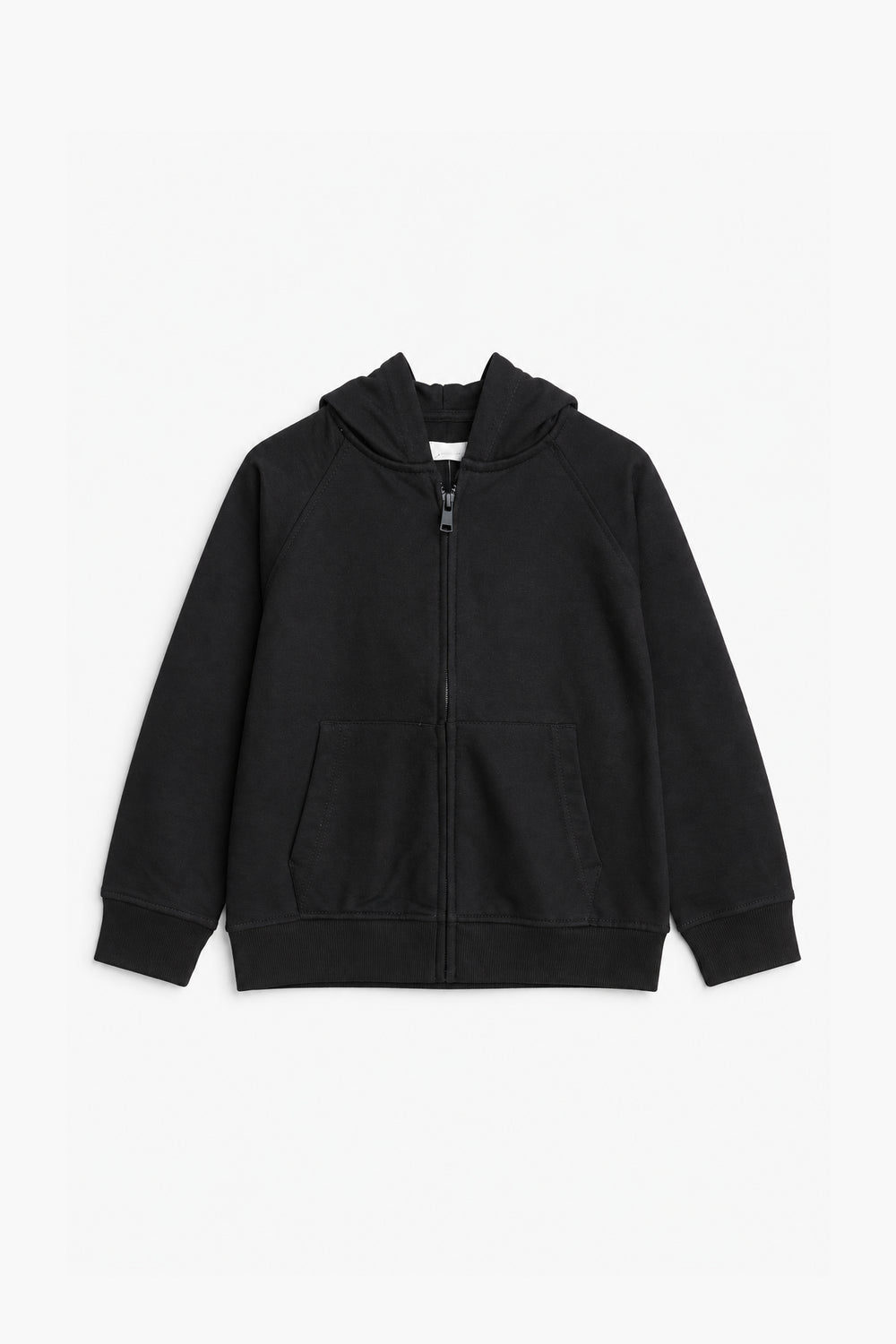 Boys Branded Zipper Hoodie - Black