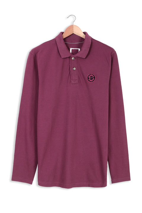 Men Branded Solid Polo F/S - Maroon