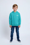Boys Branded Pullover Hoodie - Sea Green