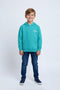 Boys Branded Pullover Hoodie - Sea Green