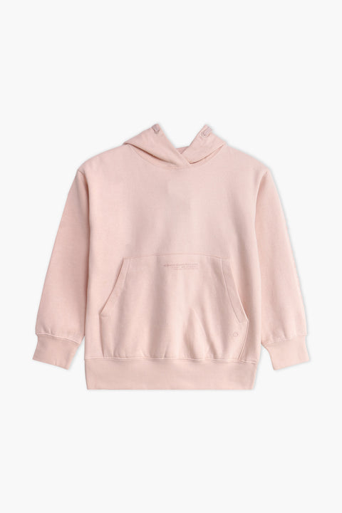 Girls Branded Pullover Hoodie - Peach