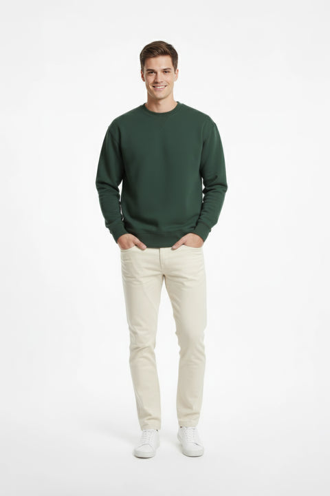 Men Branded Basic Sweatshirt - D/Green