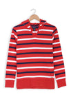 Women's Striped Terry Hoodie Sweatshirt - Red
