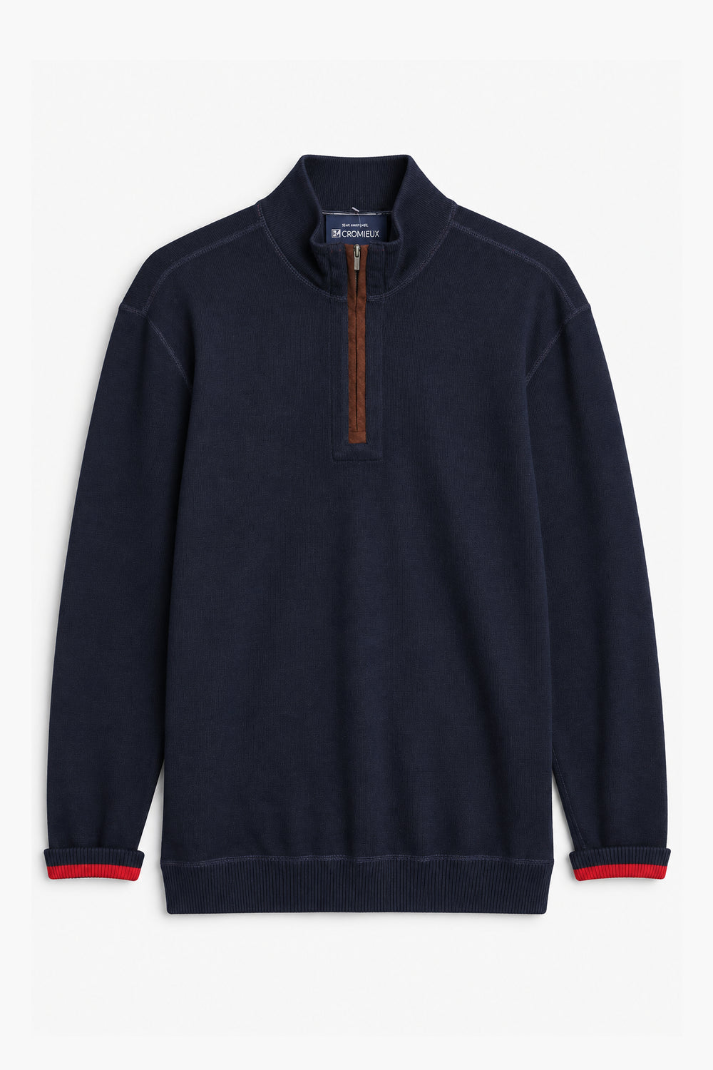 Men Branded Mockneck - Navy
