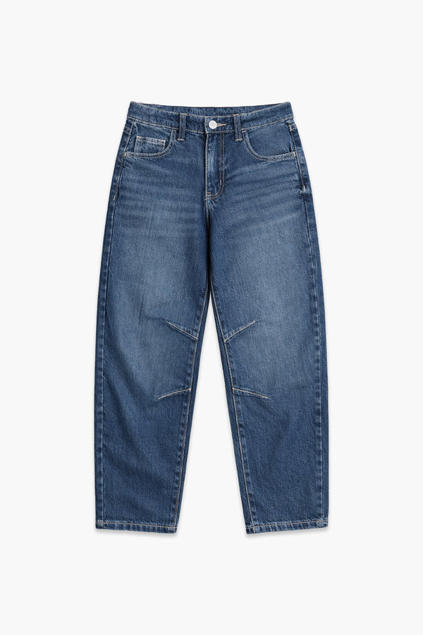 Girls Branded Straight Fit Denim Pant - D/Blue