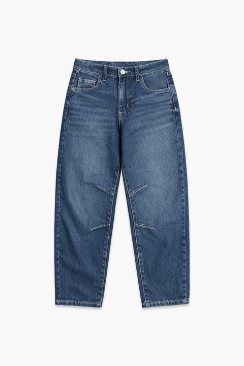 Girls Branded Straight Fit Denim Pant - D/Blue