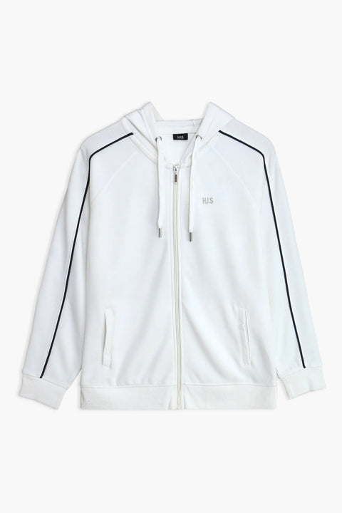 Women Branded Zipper Hoodie - White