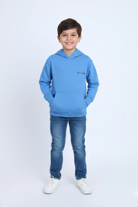 Boys Branded Pullover Hoodie - Blue