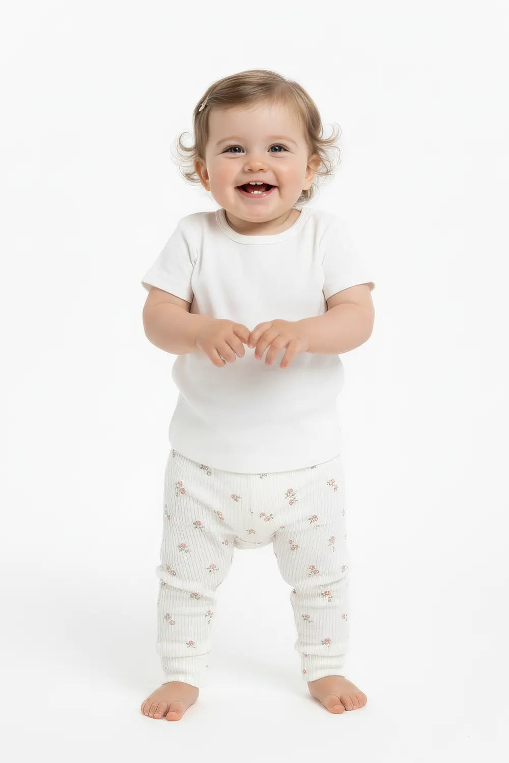 Girls Branded Trouser - White