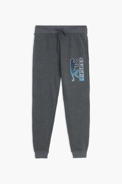 Men Branded Fleece Trouser - D/Grey