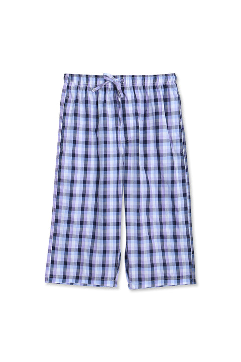 Men Loungewear Check 3 Quarter Short IMM3Q-6 - Purple