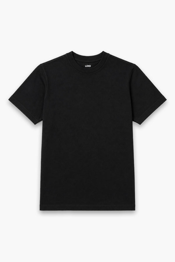 Men Branded Basic T-Shirt - Black