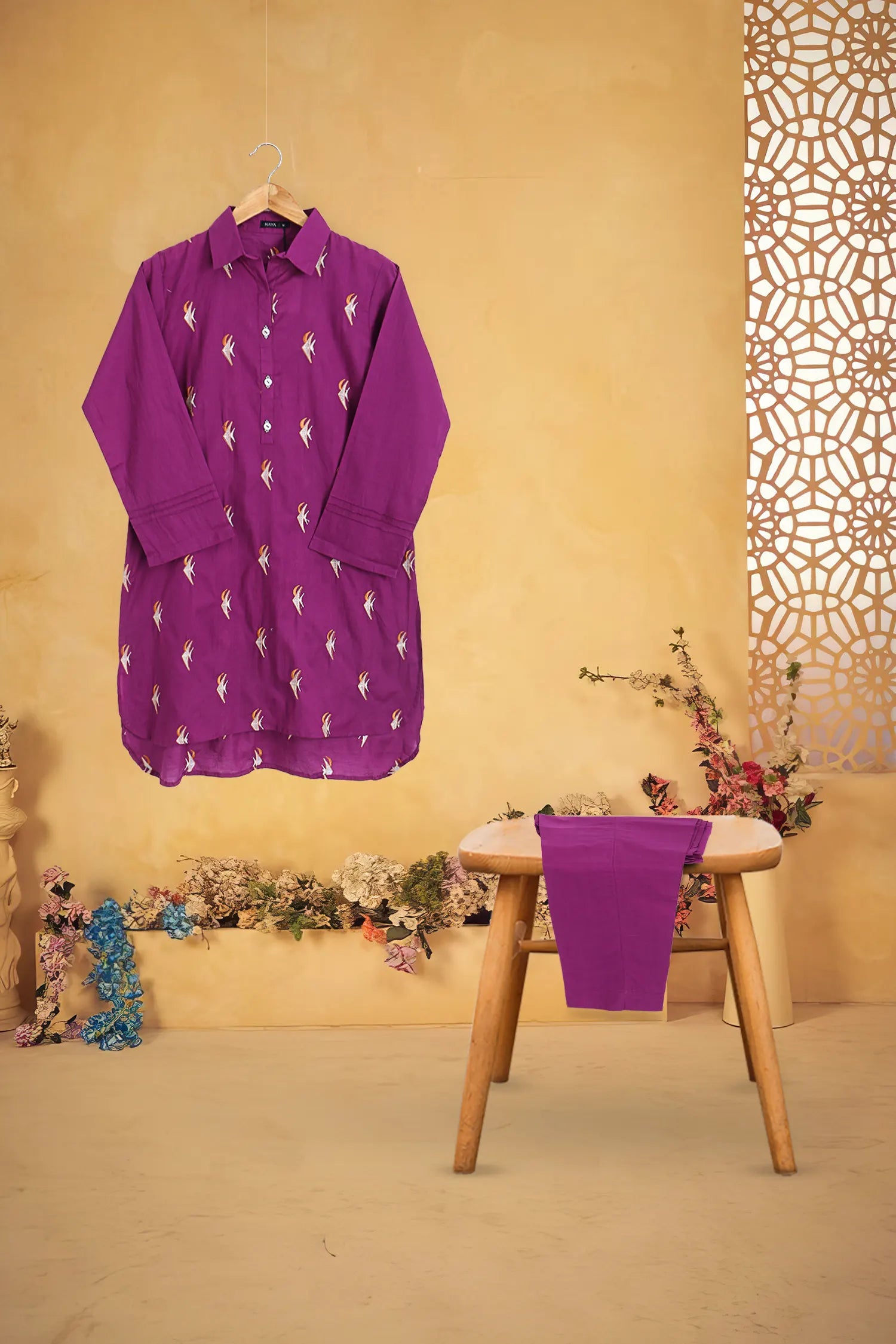 2 PIECE EMB LAWN SUIT