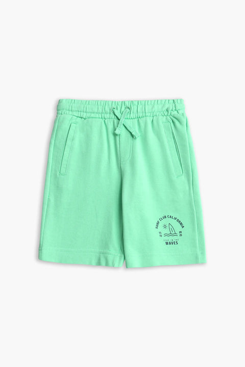Boy Branded Graphic Short - Green